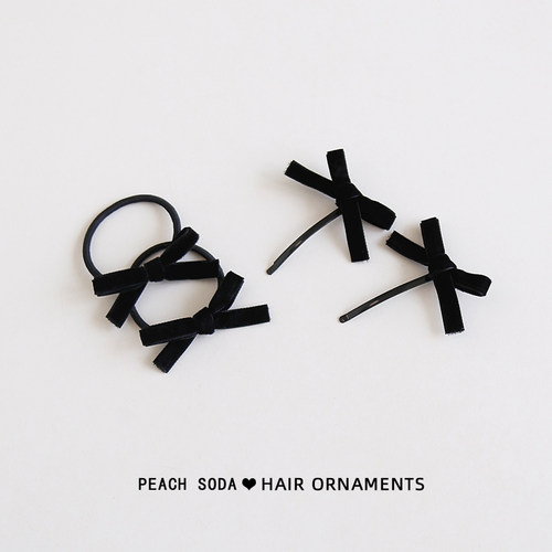 氛围感丝绒蝴蝶结少女发夹皮筋