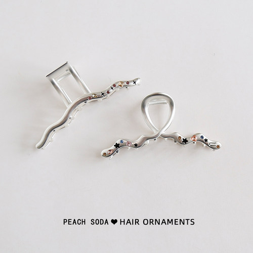 设计感哑光星星抓夹后脑勺鲨鱼夹