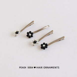 博主同款 侧边简约发夹一字夹女头饰 小众高级感花朵刘海夹韩系时尚