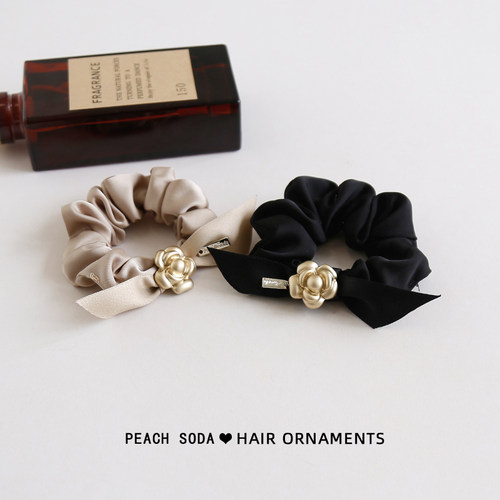 法式高级感金属山茶花头绳大肠圈