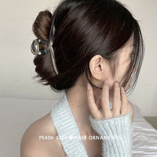 复古醋酸大抓夹合金拼接鲨鱼夹