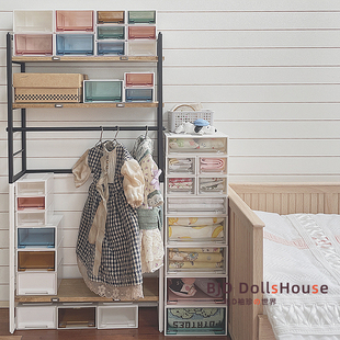 bjd娃屋配件blythe小布6分12分ob11抽屉式收纳盒 大4件套 小5件套