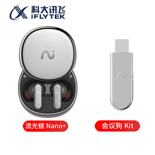 科大讯飞Nano 会议录音耳机蓝牙降噪会议智能翻译转写文字会议狗