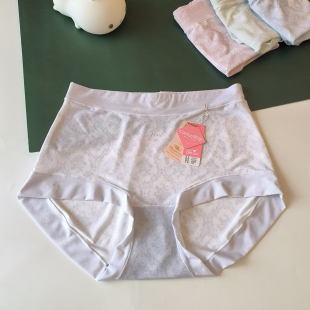彩田15139高腰大码超细纤维冰丝印花石墨烯抵挡抗菌弹力三角短裤