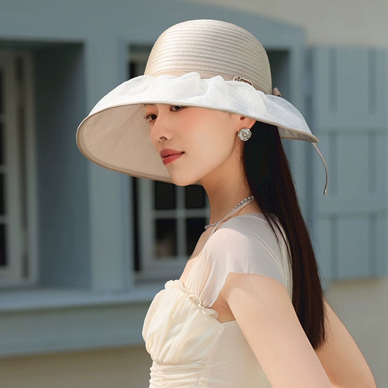 2026新款防晒帽子女款大沿渔夫帽太阳帽夏季防紫外线遮阳帽沙滩帽