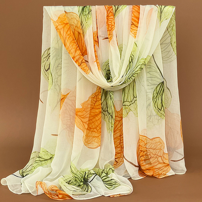 高档时尚长丝巾印花披肩女冬季超大百搭拍照纱巾时尚妈妈洋气围巾