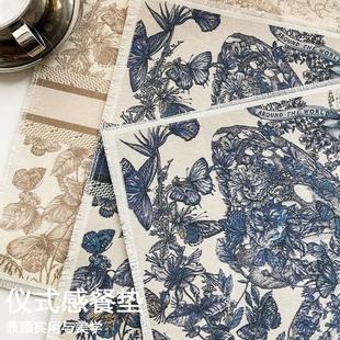 复古轻奢餐垫高级感防水防油小桌布防烫厨房沥水垫子杯垫桌布免洗