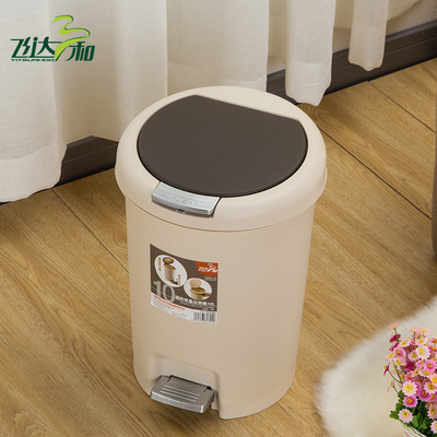 10L圆形脚踏脚踩式按压多功能垃圾桶加厚户外家用厨房酒店垃圾桶