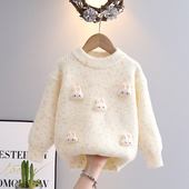 2025新款 儿童毛衣女童打底衫 秋冬款 洋气中童女孩加厚针织内搭保暖