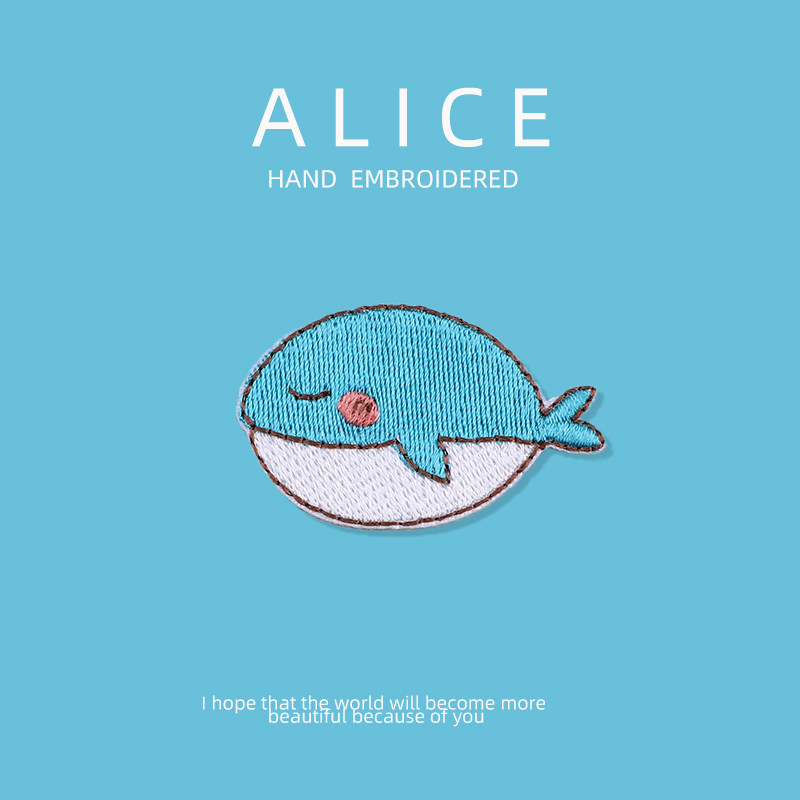 自粘卡通刺绣贴洞装饰贴魔术贴