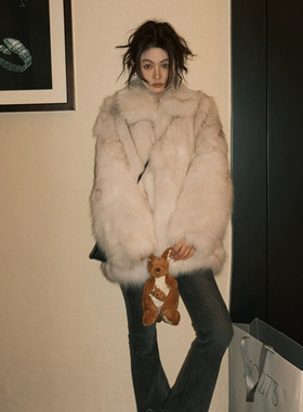 衫韵神明少女桐乡崇福仿狐狸毛环保皮草外套短款女年轻加厚毛毛