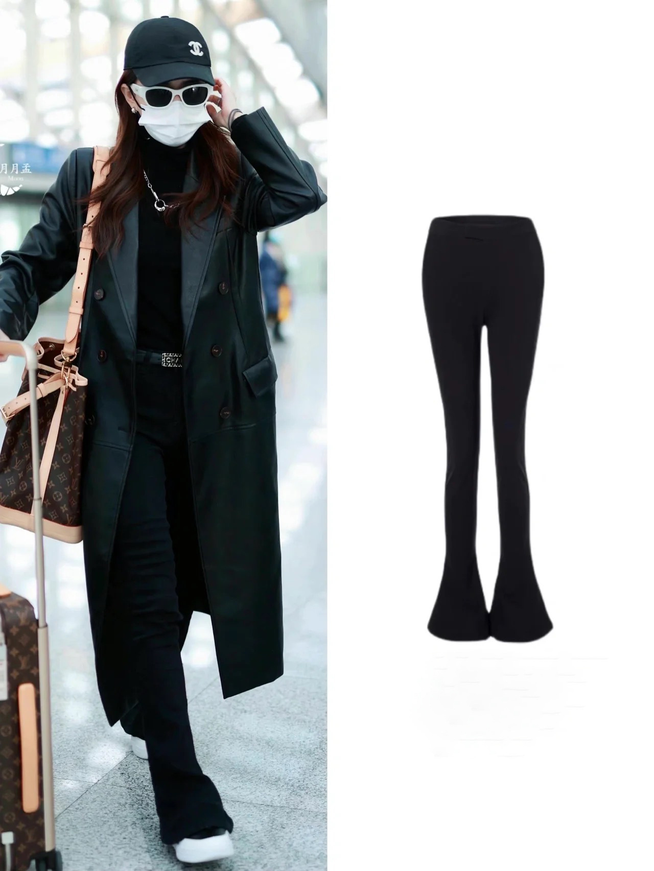 正确版高腰修身包臀显瘦黑色马蹄裤女微喇叭紧身休闲拖地长裤子