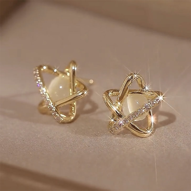 猫眼五角星耳钉女高级感银针独特气质星星耳环2024年新款爆款耳,饰品/流行首饰/时尚饰品新,耳环,淘宝优惠券,粉丝福利购,淘宝优惠卷
