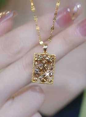 爆款满钻方形轻奢ins时尚锁骨链