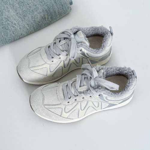 冬季加绒复古德训女棉鞋