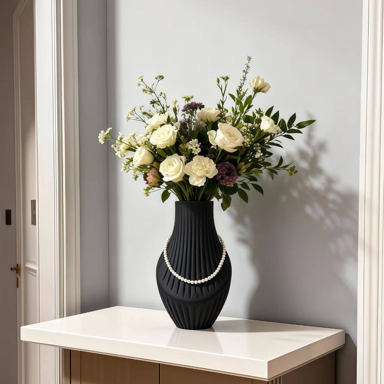 大号网红北欧设计磨刻条纹花瓶现代简约软装设计餐桌酒柜插花摆件,鲜花速递/花卉仿真/绿植园艺,花瓶,淘宝优惠券,粉丝福利购,淘宝优惠卷