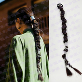 新中式 影楼走秀妆造假发吸粉 马尾辫子成品假发麻花辫子拳击辫个性