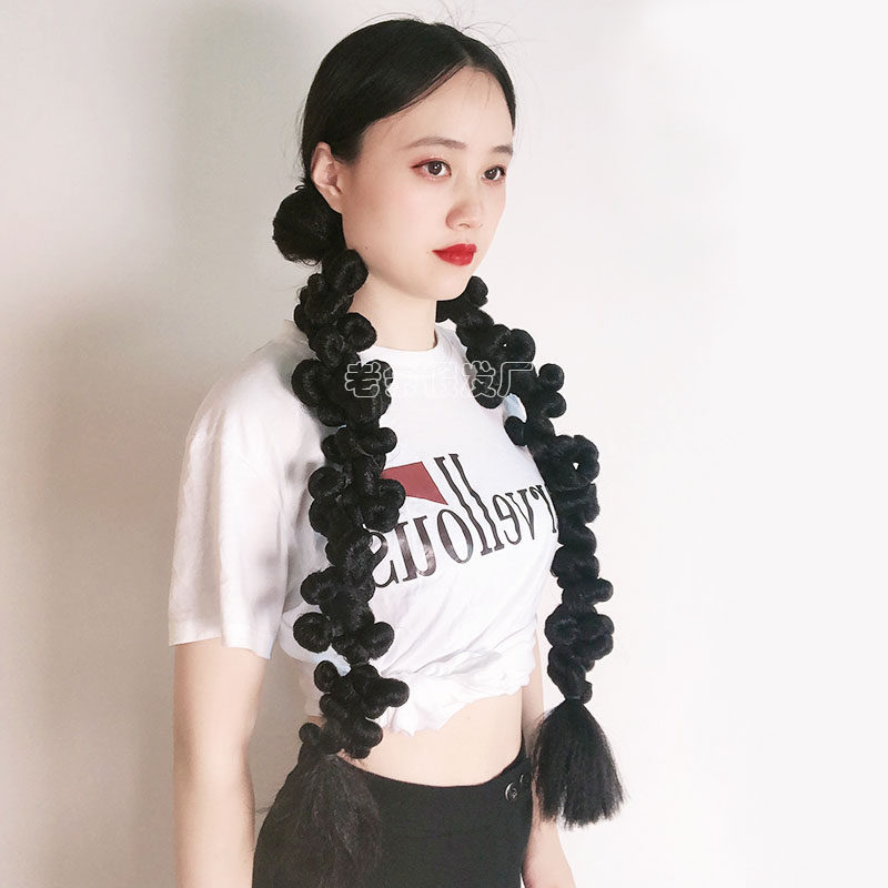 假发女麻花辫子网红扭扭葡萄辫摄影写真夜店歌手演出造型女团马尾