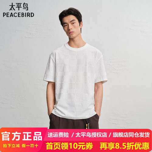 【商场同款】太平鸟男装提花短袖T恤2026圆领肌理感体恤B1CNG2531