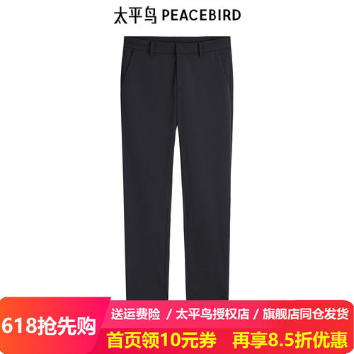 太平鸟男装直筒西装裤夏季新款透气休闲裤B1GBE2138