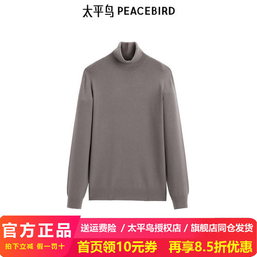 【商场同款】太平鸟男装 2024年冬季新款修身高领毛衣B1EGE4B10