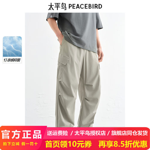 【商场同款】太平鸟男装 休闲裤直筒伞兵裤工装休闲长裤B2GLF2189