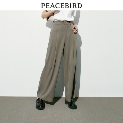 太平鸟女装秋季新款高腰阔腿西装裤A1GBD2406