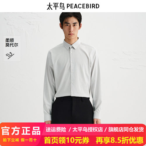 【商场同款】太平鸟男装刺绣长袖衬衫25秋新款时尚内搭B1CAF3E03