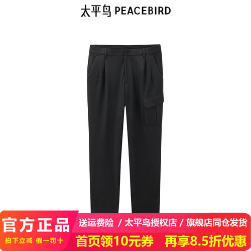 【商场同款】太平鸟男装休闲裤24秋新款工装锥形四面弹 B2GLE3148