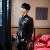 刺绣结婚礼服新郎套装 中式 传统轻奢礼服 改良版 中山装 西服男装 唐装