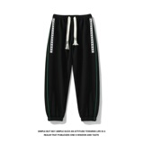 秋季新品平铺男士白底宽松大码松紧休闲卫裤XZ405-K1003-P50，男装休闲裤，星座405