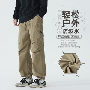 春季纯色松紧休闲裤男士工装伞兵裤XZ405-K121-P50图片