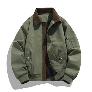 美式复古工装飞行夹克男春秋宽松翻领棒球外套XZ405-JK02-P75图片