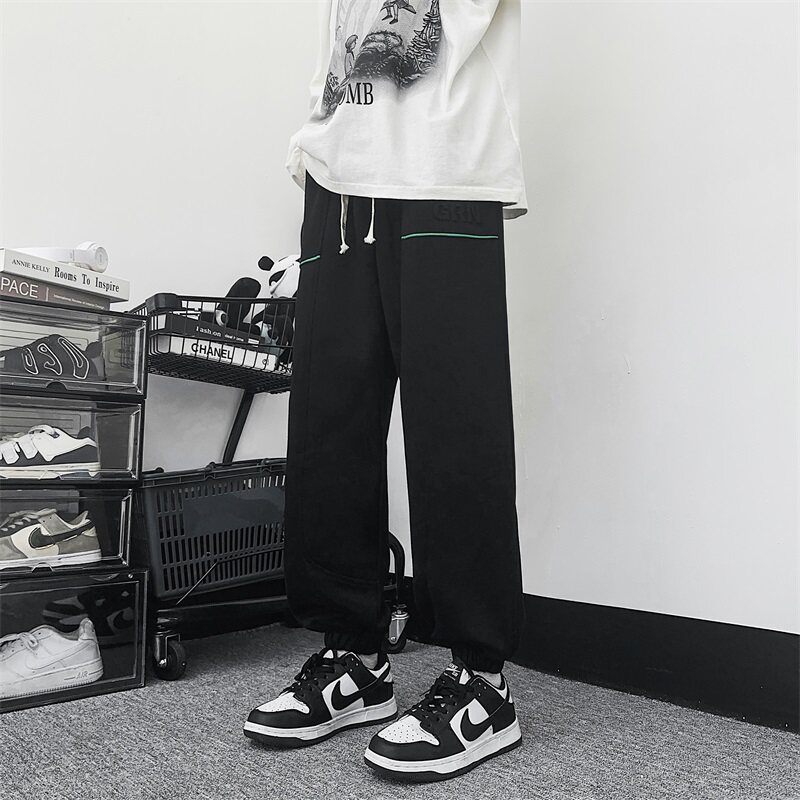 港风秋季新品大码松紧宽松休闲男卫裤XZ405-K1004-P50,男装休闲裤,星座405