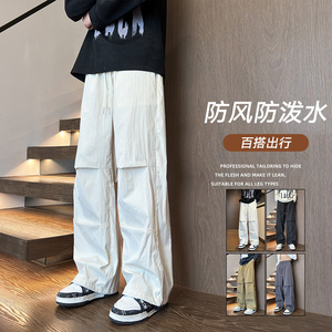 港风潮流男士宽松松紧工装伞兵裤XZ405-K1012-P45图片