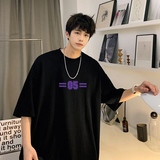2024港风ins夏季男士大码t恤潮流半袖宽松短袖XZ405-T19-P25，男装T恤，星座405