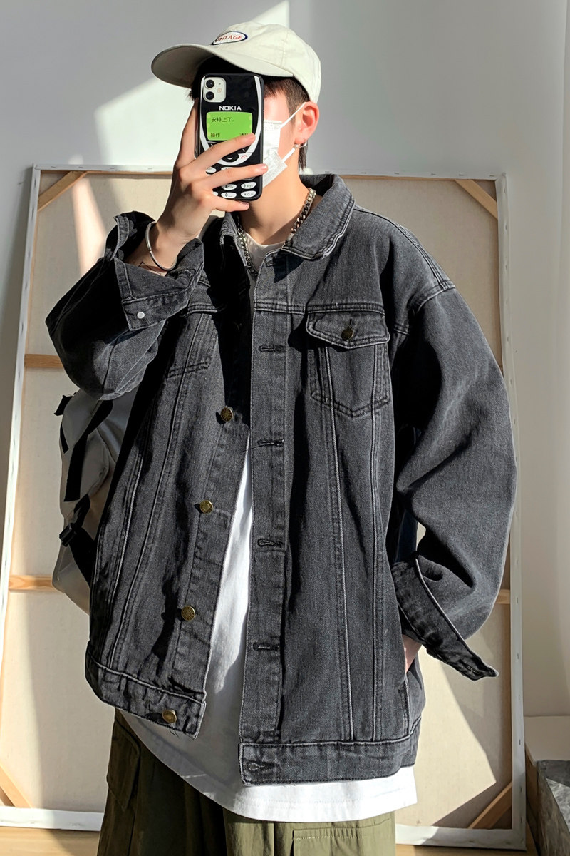 青春男牛仔衣潮流春季宽松牛仔夹克男XZ405-J,男装夹克,星座405