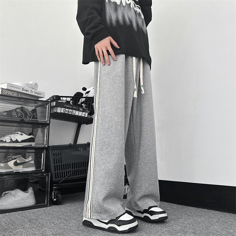2024男士宽松大码卫裤潮流松紧直筒休闲裤XZ405-K1002-P50,男装休闲裤,星座405