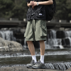 2025夏季男士工装短裤松紧大码五分裤XZ405-K007-p38图片