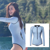 防晒速干显瘦冲浪漂流浮潜游泳衣女 长裤 新款 潜水服女连体泳衣长袖
