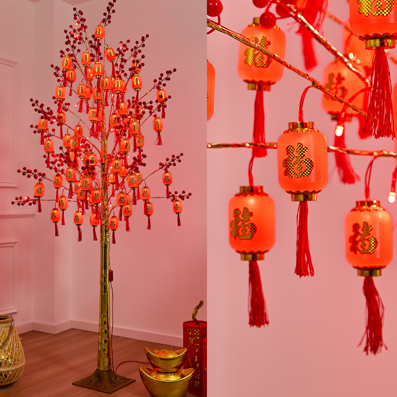 中式LED红灯笼装饰灯落地式