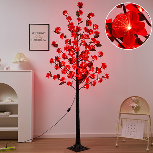 LED仿真樱花树灯室内装饰灯红花绿叶客厅卧室浪漫氛围灯