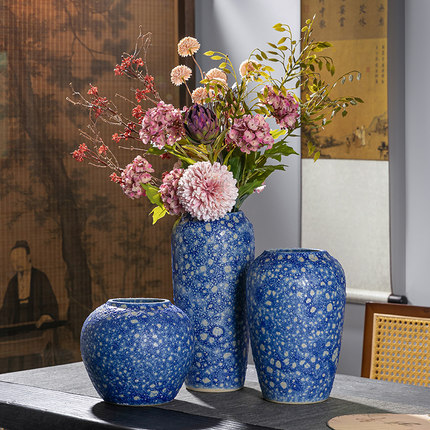 景德镇新中式禅意简约陶瓷花瓶插鲜花干花摆件玄关家居客厅装饰品