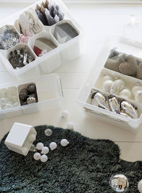 瑞典SmartStore透明收纳盒带盖储物盒分格整理盒杂物收纳箱整理箱