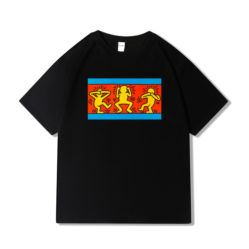 凯斯哈林KeithHaring三不猴T恤