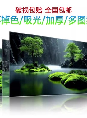 5d立体高清图中国风意境岩石缸造景高级鱼缸背景贴纸图立体画正胶