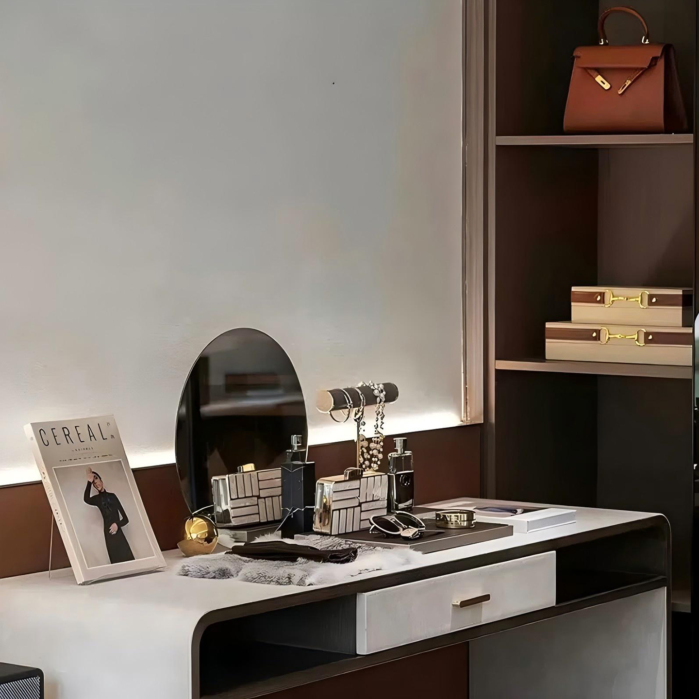 主卧梳妆台摆件法式轻奢女士卧室衣帽间梳妆台氛围设计感摆件组合