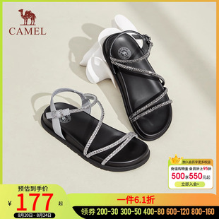 时尚 厚底增高百搭时装 凉鞋 青春潮流休闲鞋 2025夏季 骆驼女鞋 新款