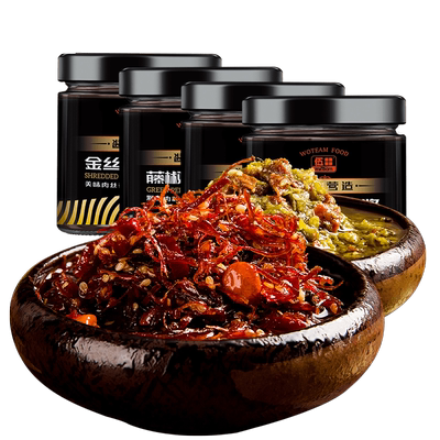 伍田颗粒藤椒牛肉酱香辣饭菜金丝
