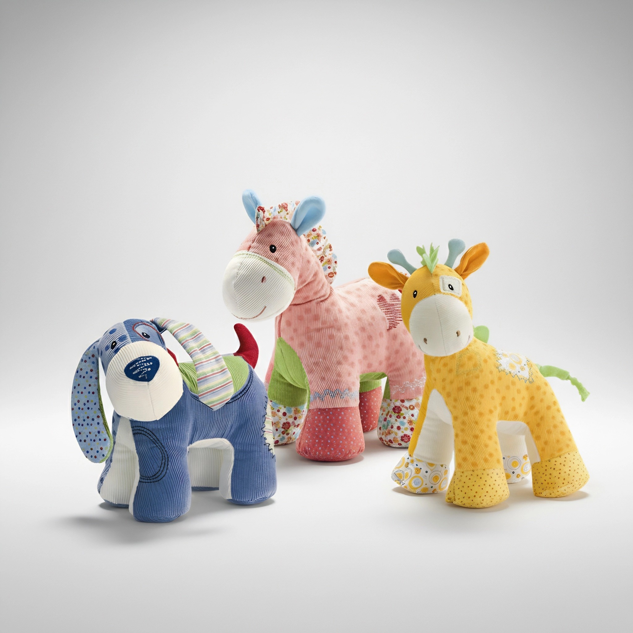 正版0~1岁长颈鹿狗小马公仔玩偶